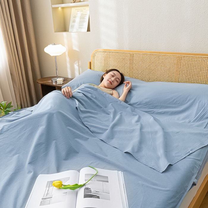 91家纺网 家纺一手货源 找家纺 (总) 眠帛家居 2023新款A类亲肤水洗棉隔脏睡袋