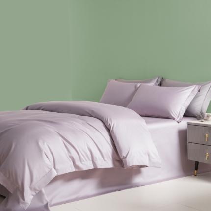 91家纺网 家纺一手货源 找家纺 艾佳 2025新款50s长绒棉纯色四件套 加仑紫