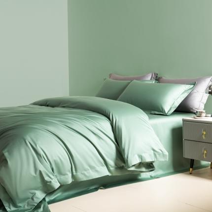 艾佳 2025新款50s长绒棉纯色四件套 豆绿