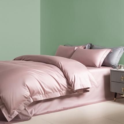 艾佳 2025新款50s长绒棉纯色四件套 豆沙