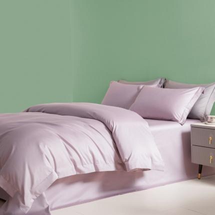 艾佳 2025新款50s长绒棉纯色四件套 加仑紫