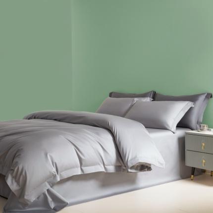 艾佳 2025新款50s长绒棉纯色四件套 浅灰