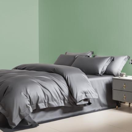 艾佳 2025新款50s长绒棉纯色四件套 深灰