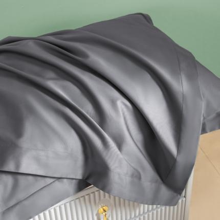 91家纺网 家纺一手货源 找家纺 艾佳 2025新款50s长绒棉纯色单品枕套 深灰