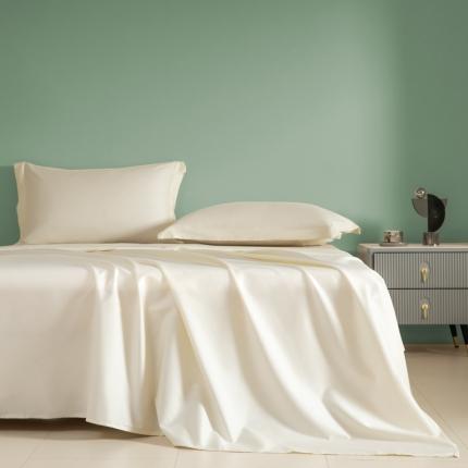 91家纺网 家纺一手货源 找家纺 艾佳 2025新款50s长绒棉纯色单品枕套 象牙白