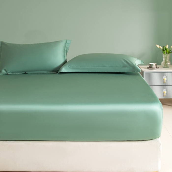 91家纺网 家纺一手货源 找家纺 艾佳 2025新款50s长绒棉纯色单品枕套 豆绿