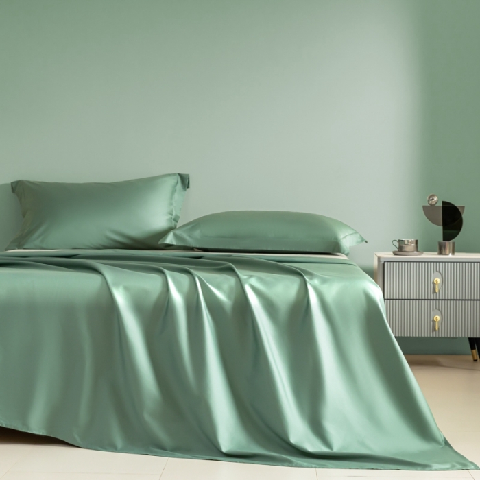 91家纺网 家纺一手货源 找家纺 艾佳 2025新款50s长绒棉纯色单品枕套 豆绿