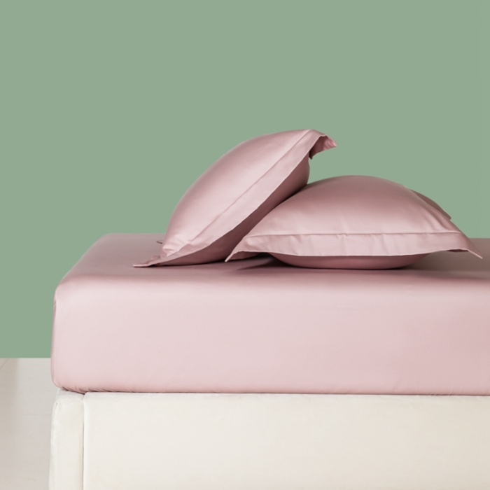 91家纺网 家纺一手货源 找家纺 艾佳 2025新款50s长绒棉纯色单品枕套 豆沙