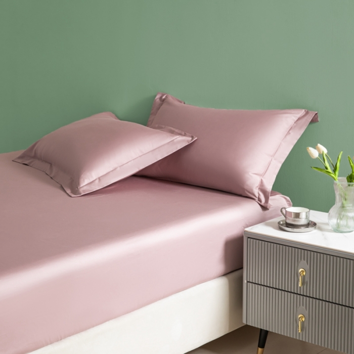 91家纺网 家纺一手货源 找家纺 艾佳 2025新款50s长绒棉纯色单品枕套 豆沙