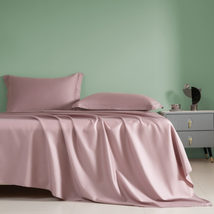 91家纺网 家纺一手货源 找家纺 艾佳 2025新款50s长绒棉纯色单品枕套 豆沙