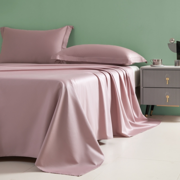 91家纺网 家纺一手货源 找家纺 艾佳 2025新款50s长绒棉纯色单品枕套 豆沙