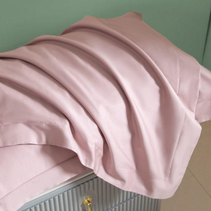 91家纺网 家纺一手货源 找家纺 艾佳 2025新款50s长绒棉纯色单品枕套 豆沙