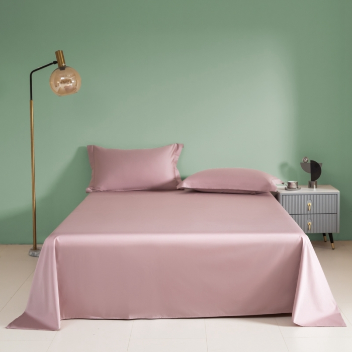 91家纺网 家纺一手货源 找家纺 艾佳 2025新款50s长绒棉纯色单品枕套 豆沙