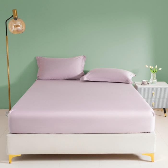 91家纺网 家纺一手货源 找家纺 艾佳 2025新款50s长绒棉纯色单品枕套 加仑紫