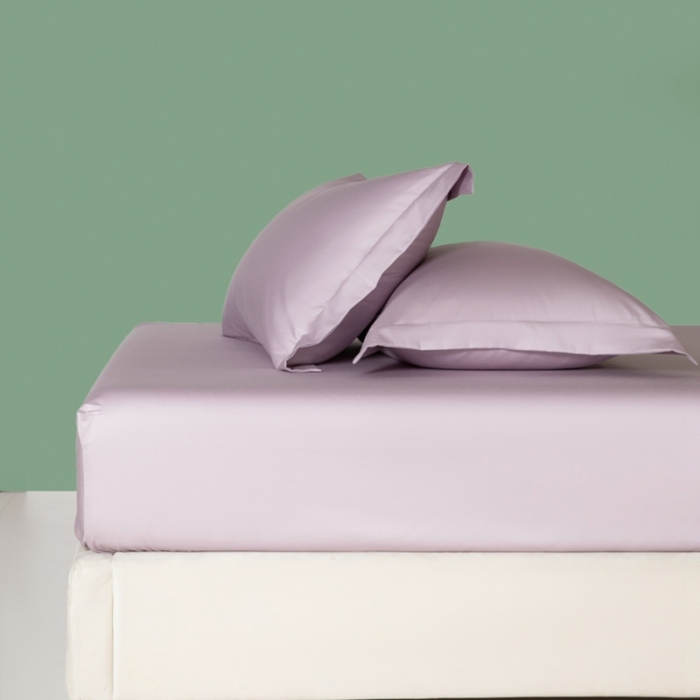 91家纺网 家纺一手货源 找家纺 艾佳 2025新款50s长绒棉纯色单品枕套 加仑紫