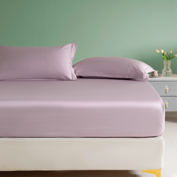 91家纺网 家纺一手货源 找家纺 艾佳 2025新款50s长绒棉纯色单品枕套 加仑紫