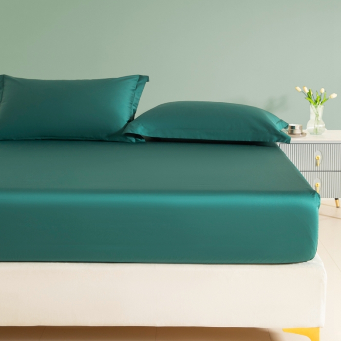 91家纺网 家纺一手货源 找家纺 艾佳 2025新款50s长绒棉纯色单品枕套 墨绿