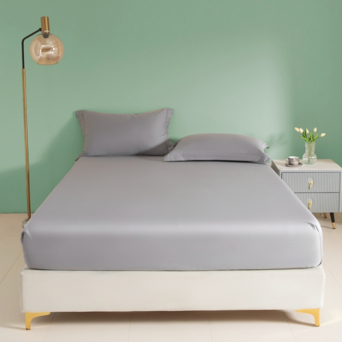 91家纺网 家纺一手货源 找家纺 艾佳 2025新款50s长绒棉纯色单品枕套 浅灰