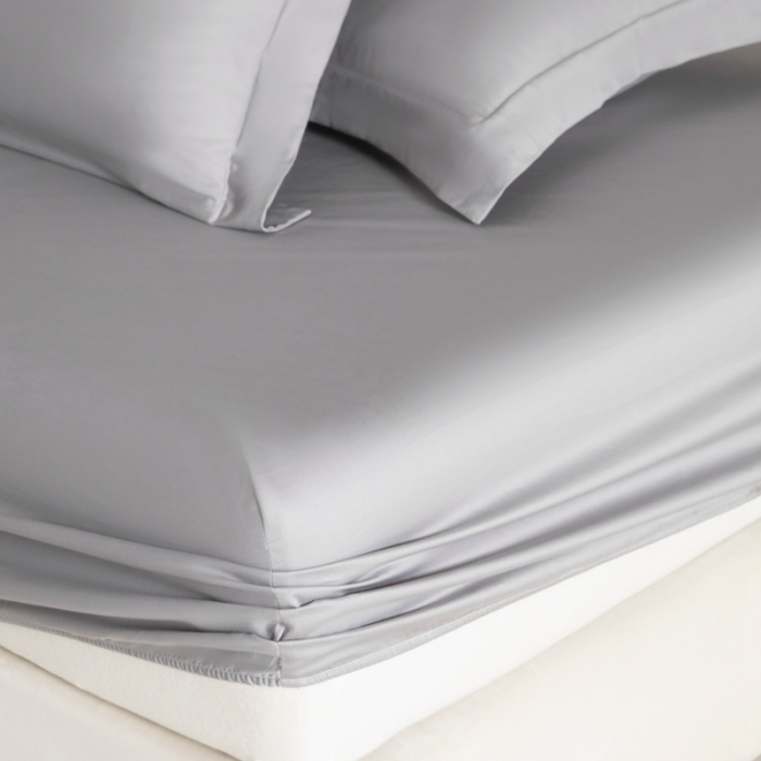 91家纺网 家纺一手货源 找家纺 艾佳 2025新款50s长绒棉纯色单品枕套 浅灰