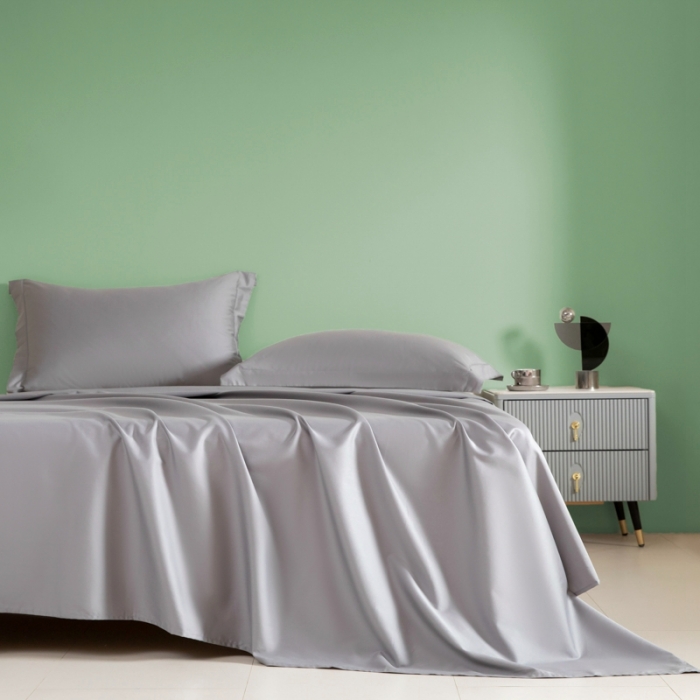 91家纺网 家纺一手货源 找家纺 艾佳 2025新款50s长绒棉纯色单品枕套 浅灰