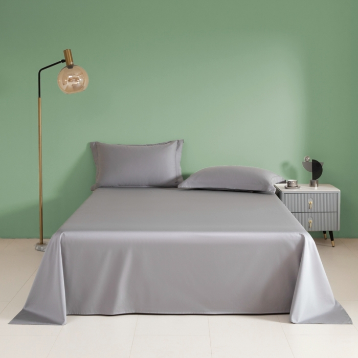 91家纺网 家纺一手货源 找家纺 艾佳 2025新款50s长绒棉纯色单品枕套 浅灰