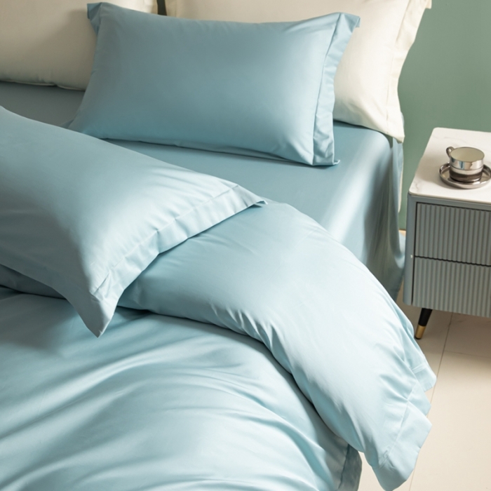 91家纺网 家纺一手货源 找家纺 艾佳 2025新款50s长绒棉纯色单品枕套 青春绿