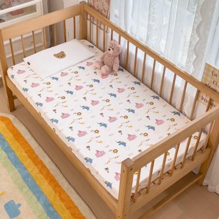 期遇 全棉婴儿防水床笠纯棉针织棉儿童A类床垫保护套可定制 小狮子