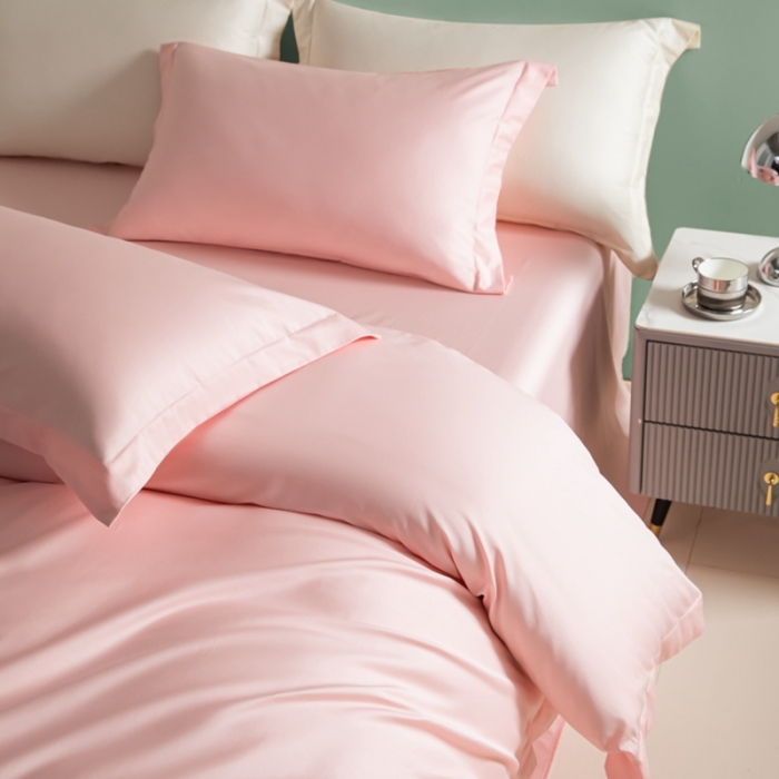 91家纺网 家纺一手货源 找家纺 艾佳 2025新款50s长绒棉纯色单品枕套 珊瑚玉