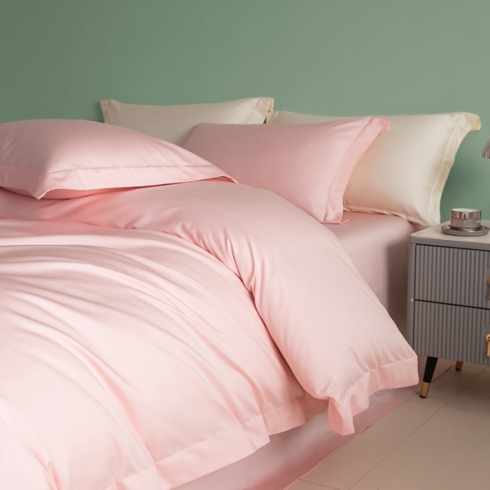 91家纺网 家纺一手货源 找家纺 艾佳 2025新款50s长绒棉纯色单品枕套 珊瑚玉