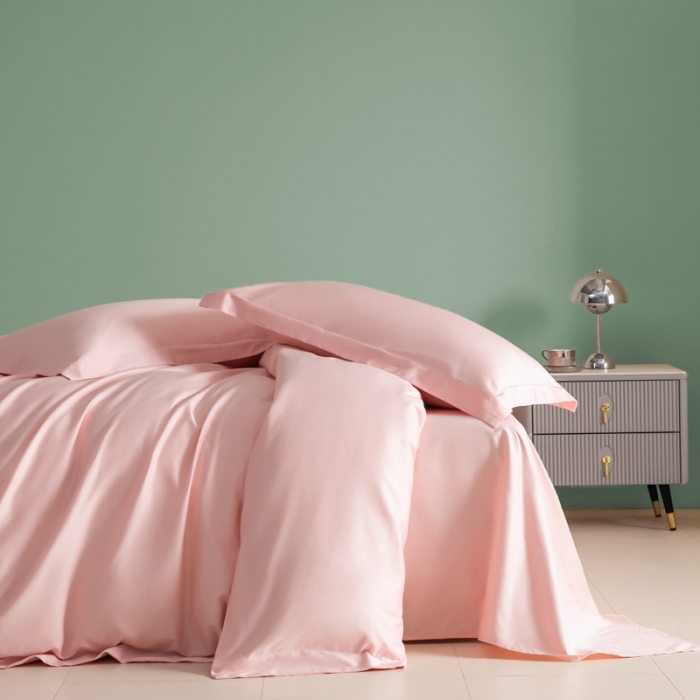 91家纺网 家纺一手货源 找家纺 艾佳 2025新款50s长绒棉纯色单品枕套 珊瑚玉