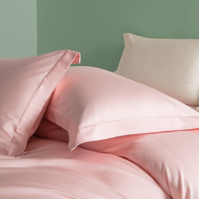91家纺网 家纺一手货源 找家纺 艾佳 2025新款50s长绒棉纯色单品枕套 珊瑚玉