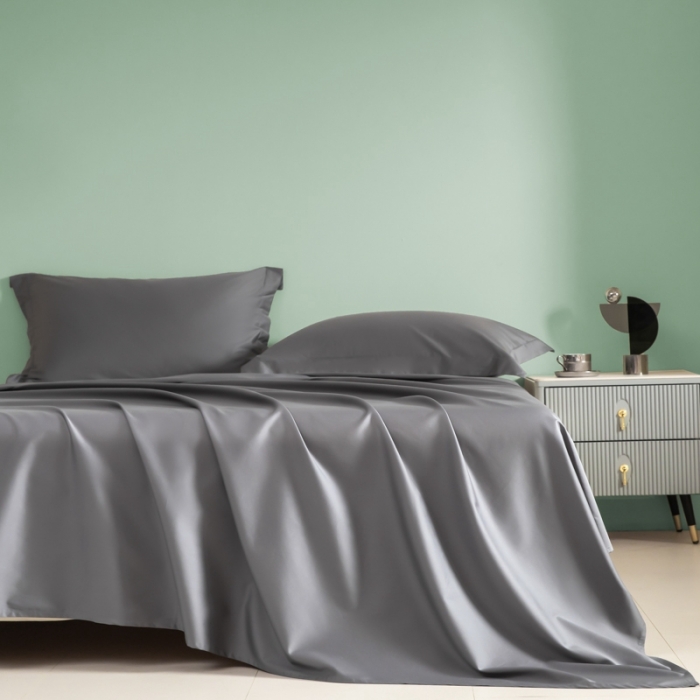 91家纺网 家纺一手货源 找家纺 艾佳 2025新款50s长绒棉纯色单品枕套 深灰