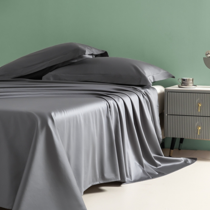 91家纺网 家纺一手货源 找家纺 艾佳 2025新款50s长绒棉纯色单品枕套 深灰