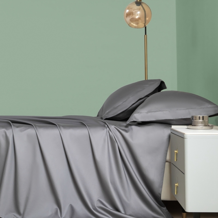 91家纺网 家纺一手货源 找家纺 艾佳 2025新款50s长绒棉纯色单品枕套 深灰