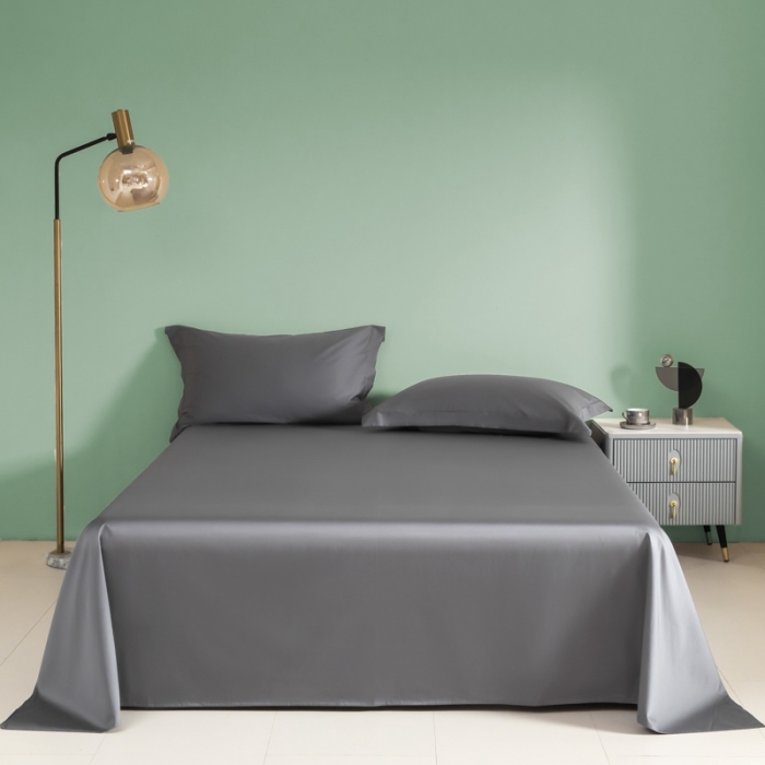 91家纺网 家纺一手货源 找家纺 艾佳 2025新款50s长绒棉纯色单品枕套 深灰