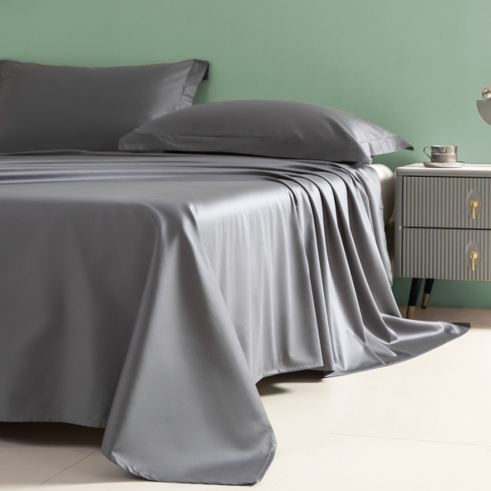 91家纺网 家纺一手货源 找家纺 艾佳 2025新款50s长绒棉纯色单品枕套 深灰