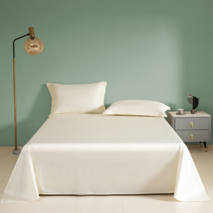 91家纺网 家纺一手货源 找家纺 艾佳 2025新款50s长绒棉纯色单品枕套 象牙白