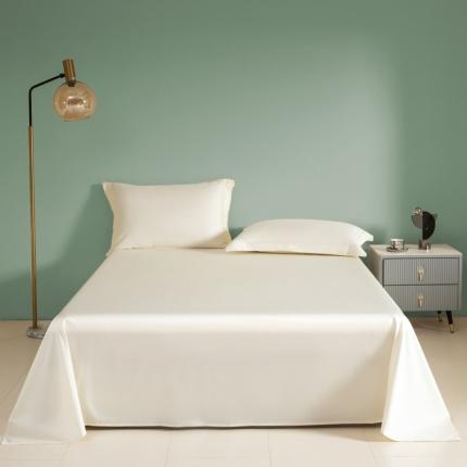 91家纺网 家纺一手货源 找家纺 艾佳 2025新款50s长绒棉纯色单品床单 象牙白