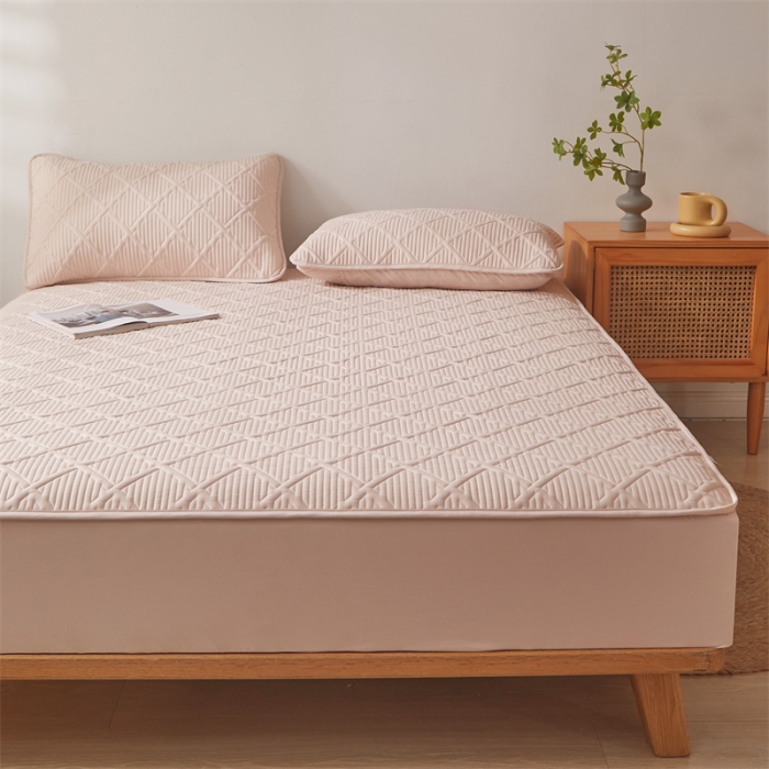 91家纺网 家纺一手货源 找家纺 总雯豆家纺 2025春秋冬季新品加厚款A类夹棉床笠纯色床垫保护罩