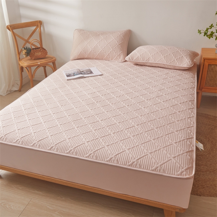 91家纺网 家纺一手货源 找家纺 总雯豆家纺 2025春秋冬季新品加厚款A类夹棉床笠纯色床垫保护罩