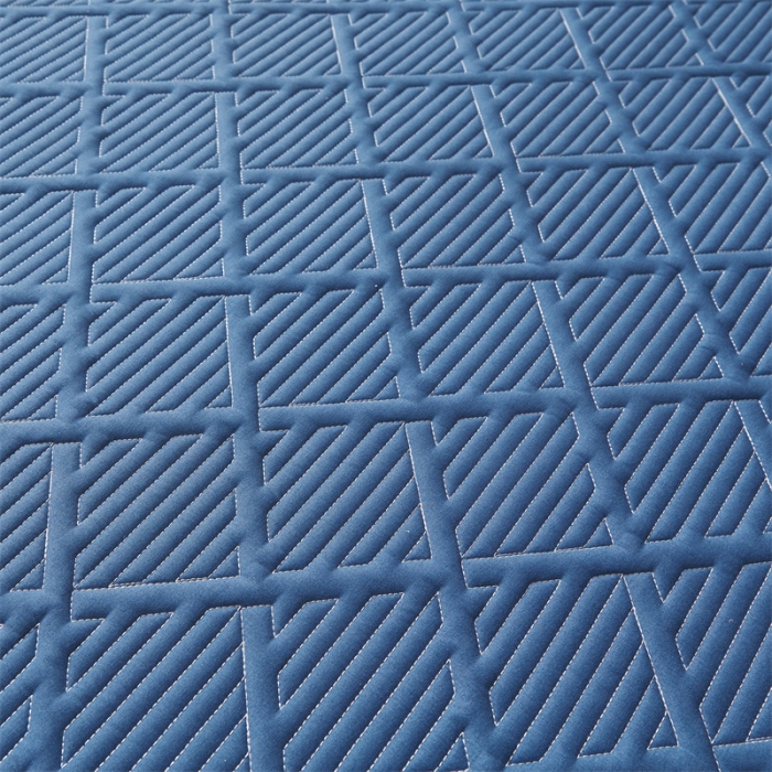 91家纺网 家纺一手货源 找家纺 雯豆家纺 2025春秋冬季新品加厚款A类夹棉床笠纯色床垫保护罩 方格款床笠-黛蓝