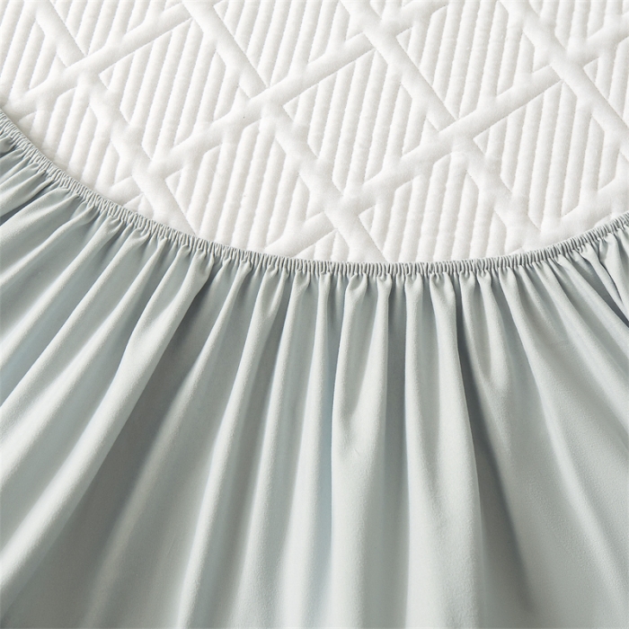 91家纺网 家纺一手货源 找家纺 雯豆家纺 2025春秋冬季新品加厚款A类夹棉床笠纯色床垫保护罩 方格款床笠-烟灰