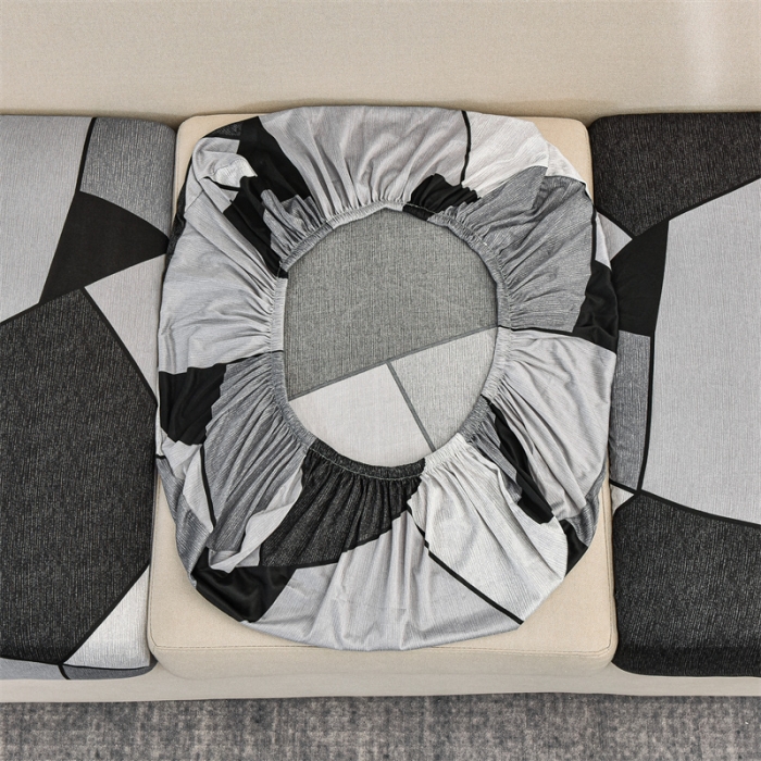 91家纺网 家纺一手货源 找家纺 四季鹿 2023新款牛奶丝印花坐垫套单个沙发 黑白灰