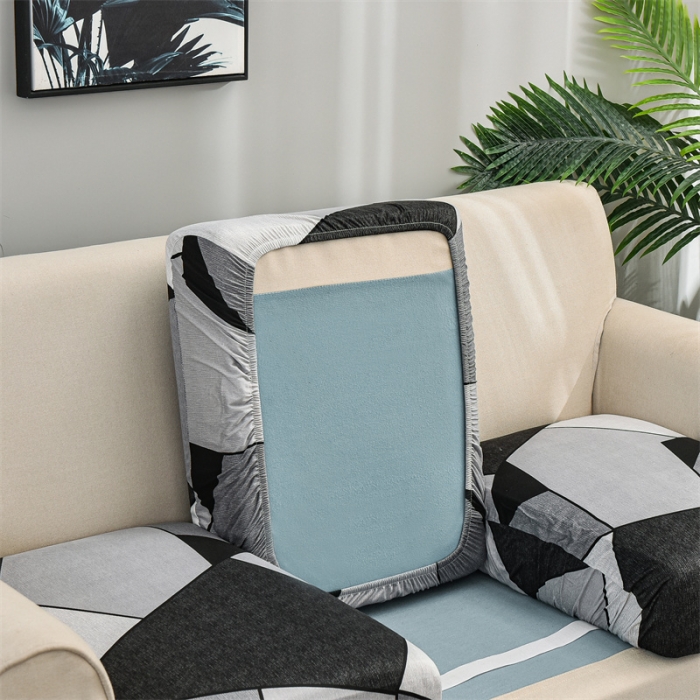 91家纺网 家纺一手货源 找家纺 四季鹿 2023新款牛奶丝印花坐垫套单个沙发 黑白灰