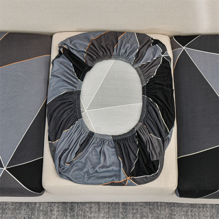 91家纺网 家纺一手货源 找家纺 四季鹿 2023新款牛奶丝印花坐垫套单个沙发 黑方