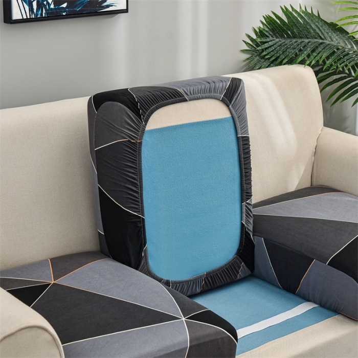 91家纺网 家纺一手货源 找家纺 四季鹿 2023新款牛奶丝印花坐垫套单个沙发 黑方