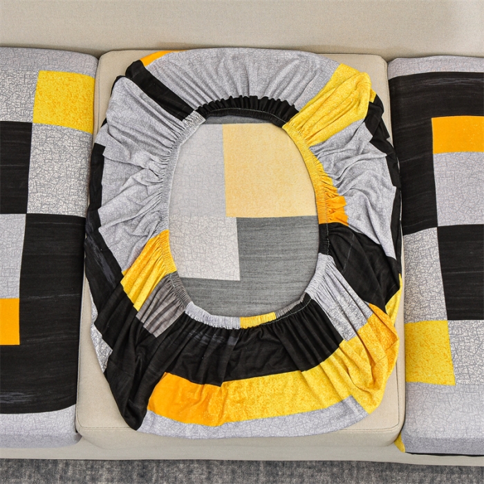 91家纺网 家纺一手货源 找家纺 四季鹿 2023新款牛奶丝印花坐垫套单个沙发 黑灰格