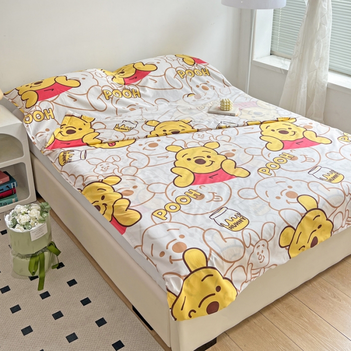 91家纺网 家纺一手货源 找家纺 梦家居 2023新款隔脏睡袋 维尼小熊