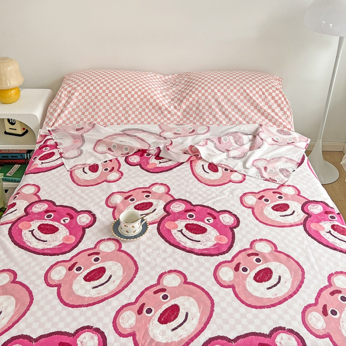 91家纺网 家纺一手货源 找家纺 梦家居 2023新款隔脏睡袋 草莓熊