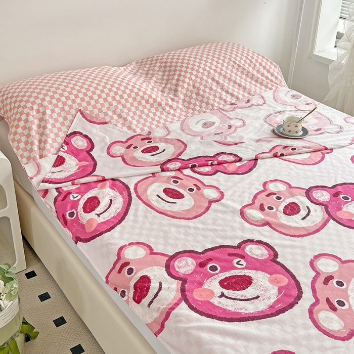 91家纺网 家纺一手货源 找家纺 梦家居 2023新款隔脏睡袋 草莓熊